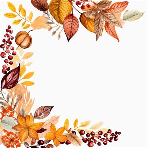Whiteboard Vintage Herbst-Clipart weißer Hintergrund hochwertiges AI ...