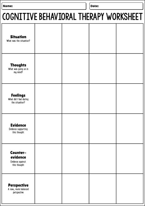 16 Cognitive Therapy Worksheets - Free PDF at worksheeto.com