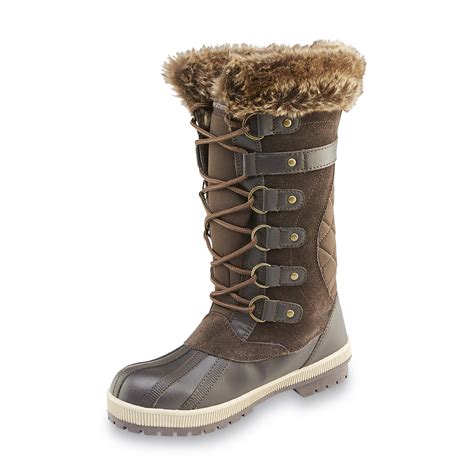 Weathermates Women's Denver Brown Faux Fur Winter Snow Boot - Shoes ...