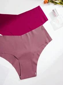 Women's Seamless Multicolor Plain Bikini Briefs With Slight Stretch ...