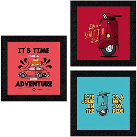 Indianara 3 Piece Set of Framed Wall Hanging Motivational Office Decor ...