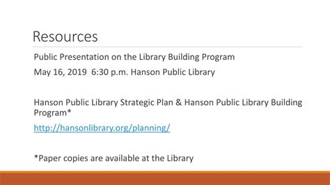 PPT - Hanson Public Library PowerPoint Presentation, free download - ID:955343