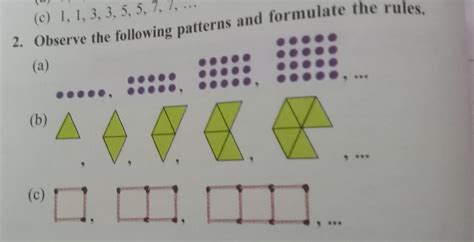 Observe the following number patterns and formulate the rules. Write ...