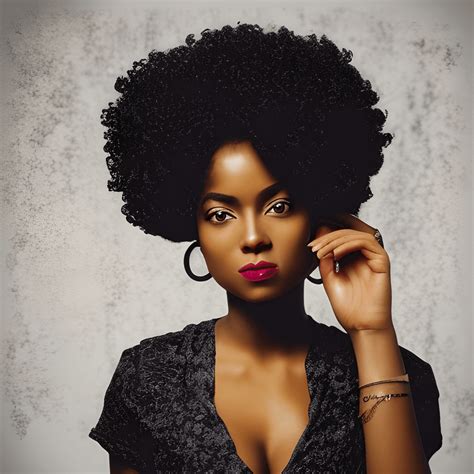 Afro Goddess Melanin Curly Afro Hairstyle Queen African American ...