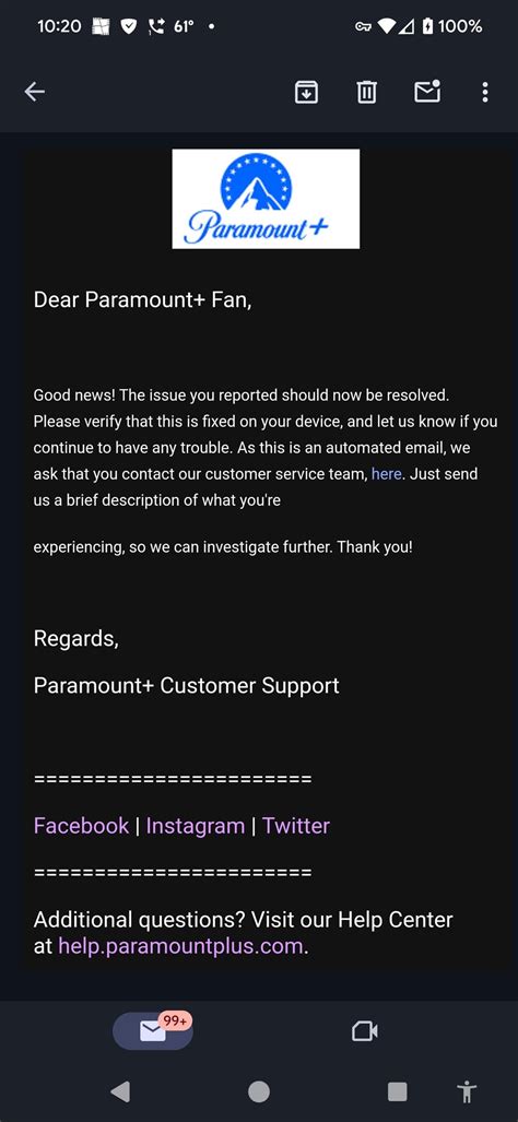 Glitch with return from ads fixed per Paramount : r/ParamountPlus