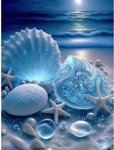 Simxen 5D Diamond Painting Kits for Adults,Blue Beach Shell Starfish ...