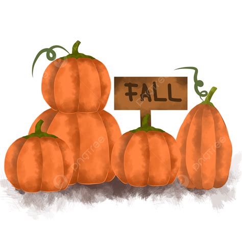 Overlapping PNG Transparent, Fall Decoration With Orange Pumpkins ...