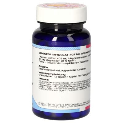 Magnesium Pidolate 402 mg GPH Capsules [5569727]-Gall-Pharma GmbH ...