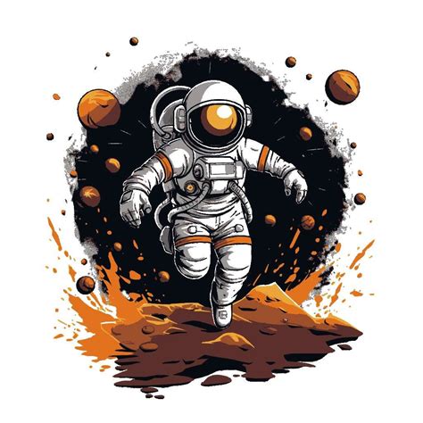 Astronaut Zwart Wit Clipart