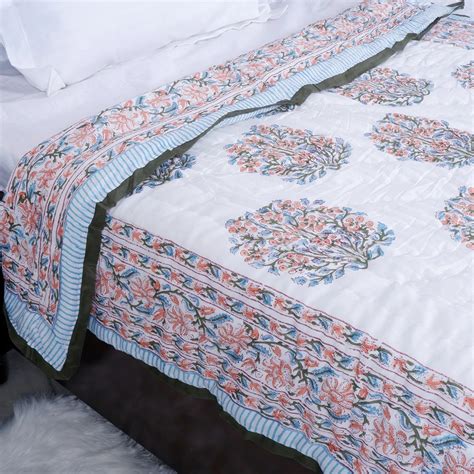 Jaipuri Cotton Quilt Single Bed - 100% Pure Block Print | The Jaipuri