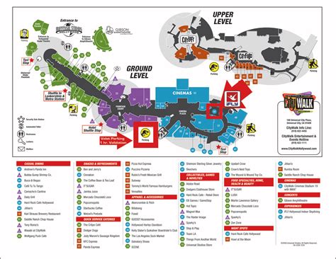 Universal Studios Hollywood Map 2015