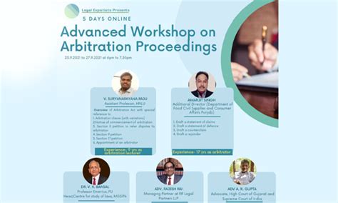Online Workshop,Arbitration Proceedings, Legal Expatiate