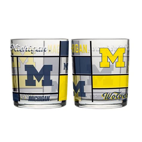 Logo Brands Michigan Wolverines 12oz. Quilted Stained Two-Pack Rocks ...