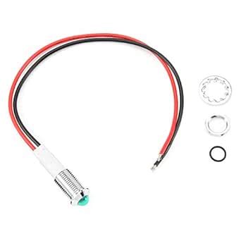 Generic DC 12V 10mm Thread Metal Green Convex Head LED Signal Indicator ...