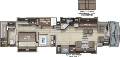 Rv Floor Plans With Bunk Beds