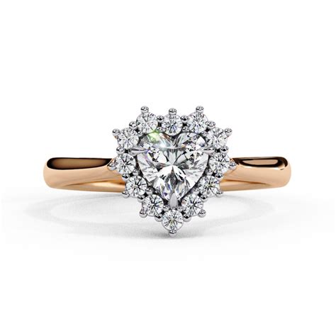 Sparkling Heart Cut Diamond Halo Ring – ONYA