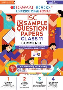 Oswaal ISC Sample Question Papers Class 11 Commerce (For 2023 Exam ...