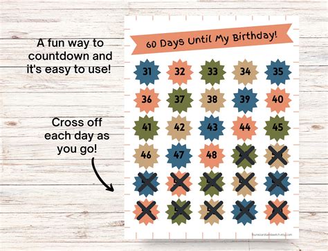Countdown Calendar, Countdown Calendar for Kids, 150 Day Countdown Printable, Customized ...