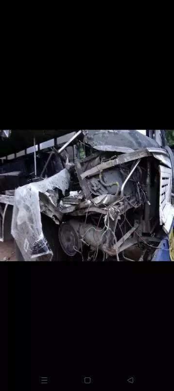 Drowsy driver rams bus with 30 onboard into truck in Hoskote; 5 killed ...