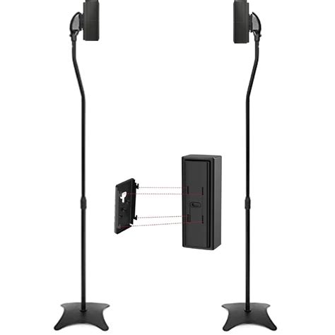 MYL Adjustable Height Satellite Speaker Stand with Slide Connector for ...