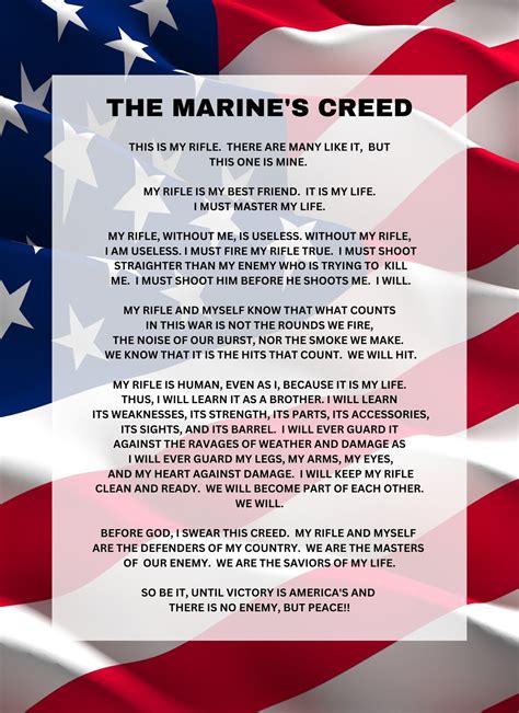 THE MARINE'S CREED Wall Art 8x10 Art Print Framed or - Etsy