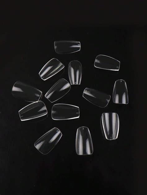 Elevate Your Style With 120pcs Short Coffin Transparent Clear Full ...