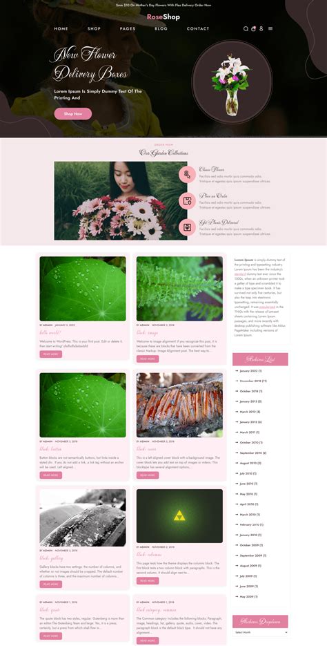 Free Flower WordPress Theme - Fresh and Floral Design – Themagnifico
