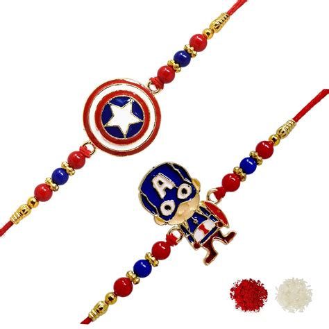 Buy Meira Jewellery Fancy Superhero Cartoon Character Rakhi Set With ...