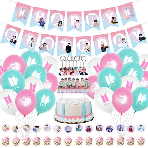 BTS Birthday Party Supplies, Bangtan Boys Party Decorations for Fans ...