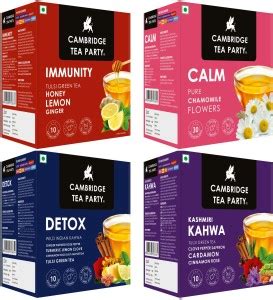 Cambridge Tea Party Assorted Tulsi GreenTea 40 Bags, Detox,Kashmiri ...