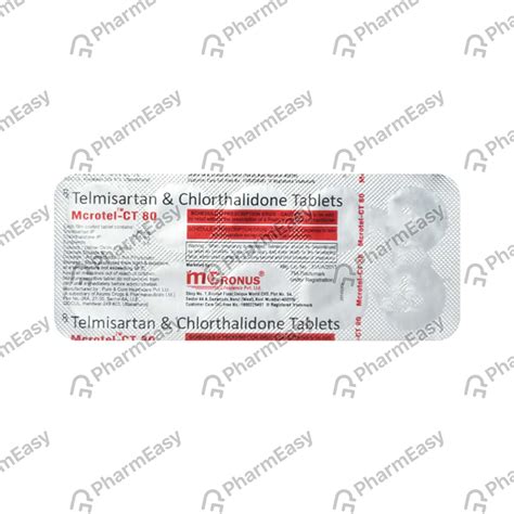Mcrotel Ct 80mg Strip Of 10 Tablets: Uses, Side Effects, Price & Dosage ...