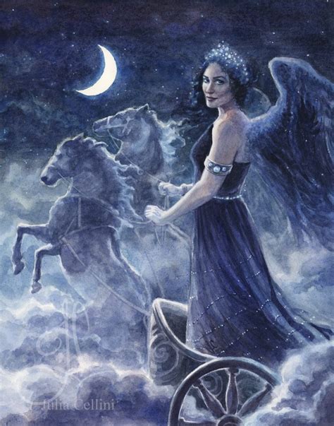 Nyx Night Goddess Nox Painting Art Print Greek Goddess - Etsy