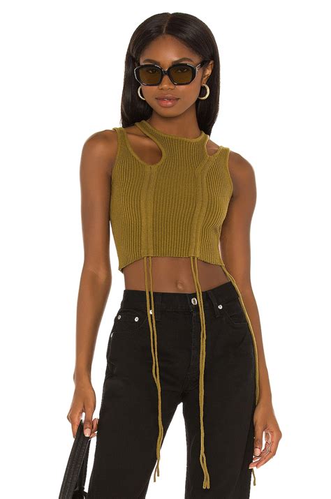 GUIZIO Cut-Out Knit Tank in Verdant | REVOLVE