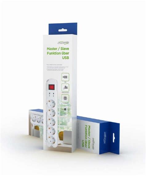 EnerGenie power strip white with USB master/slave function PCW-MS2G ...