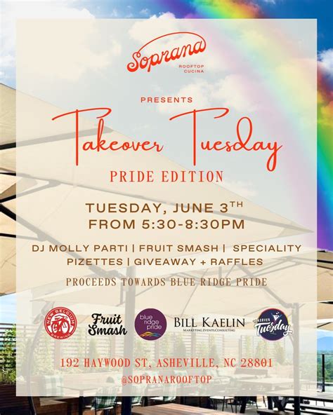TOT- PRIDE EDITION- SOPRANA ROOFTOP, 192 W Haywood St, Asheville, NC ...