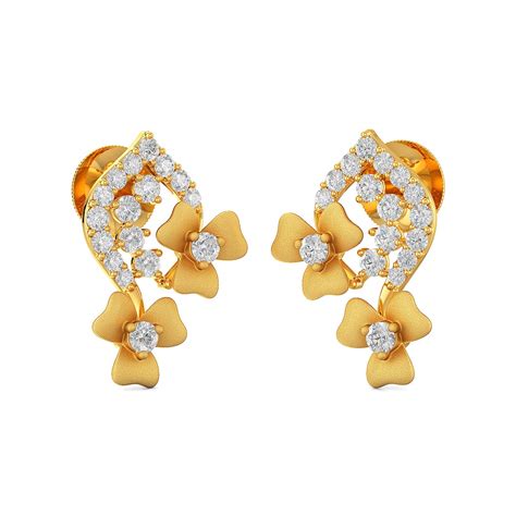 Joyalukkas 22k (916) Yellow Gold Stud Earrings for Girls : Amazon.in ...