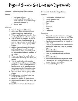 Image result for Gas Laws Experiments Simple