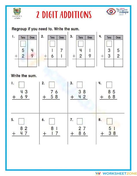 Image result for 2-Digit Addition PDF