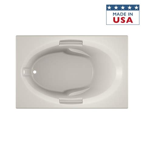 Jacuzzi Nova 36-in x 60-in Oyster Acrylic Oval Drop-In Soaking Bathtub ...
