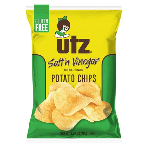 Utz Quality Foods Salt & Vinegar Potato Chips, 14 Count Carton Single ...