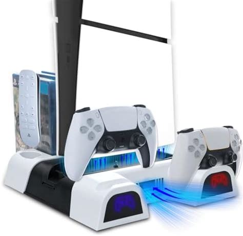 PS5 Slim Cooling Station, RGB PS5 Charging Dock with Cooling Fan and ...