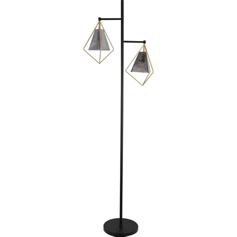 Parker Floor Lamp - Black and Gold | Wilko