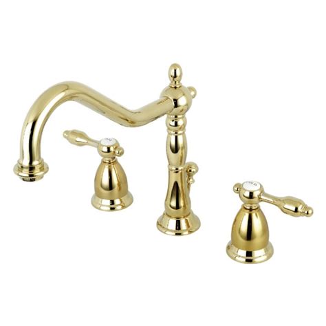 Kingston Brass 8" Widespread Bathroom Faucet, Polished Brass KS1992TAL ...