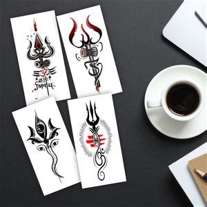 komstec Trishul, Eye, Damru & Om Art Temporary Tattoo For Male & Female ...