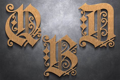 Buy A-Z Old English Alphabet SVG Gothic Letter Monogram Letters SVG ...