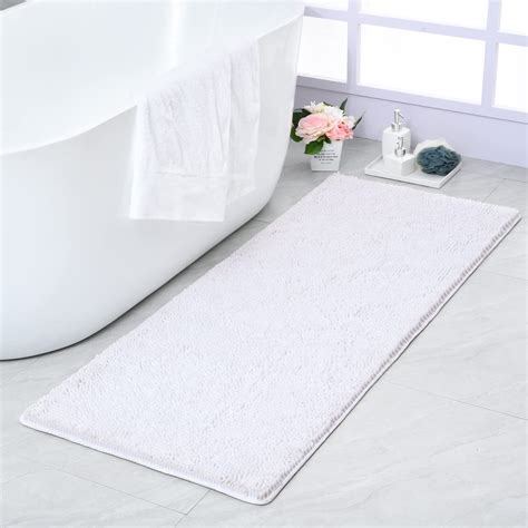 White Bathroom Carpet Afoxsos 24 In. X 36 In. Large Bathroom Rugs,