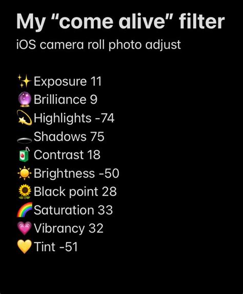 Camera roll adjust filter for iOS | Photography filters, Photo editing ...