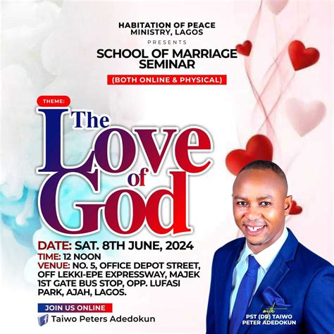 SCHOOL OF MARRIAGE seminar, Fara park majek, aja, Lagos, 8 June 2024 ...