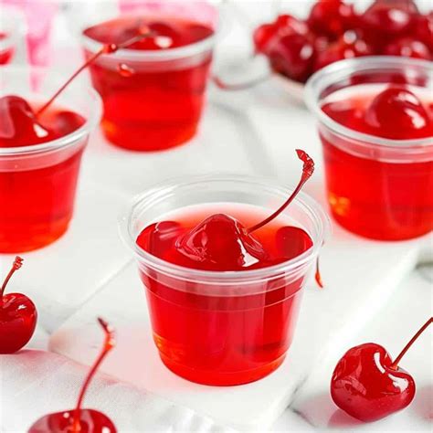 Cherry Vodka Jello Shots - Foodiosity