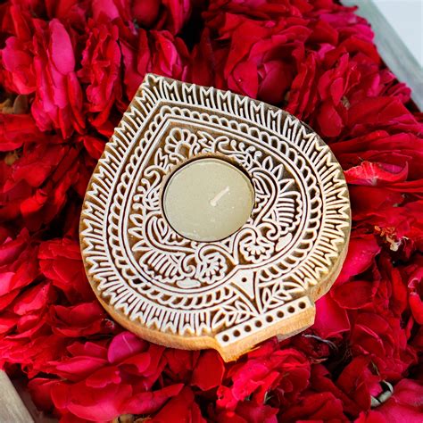 Wooden Block Tea Light Candle Holder- Paan – Artisind